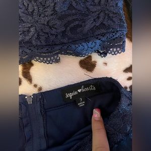 Two piece sequin heart dress